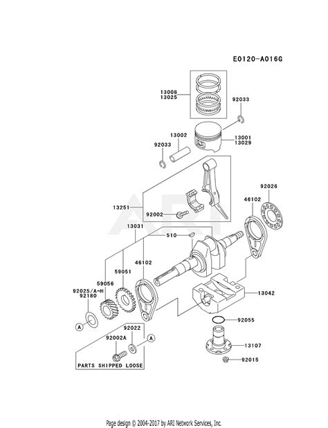 kawasaki fed fs  stroke engine fed parts diagram  pistoncrankshaft