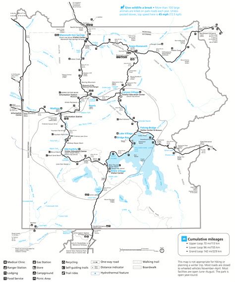 free printable map of yellowstone national park
