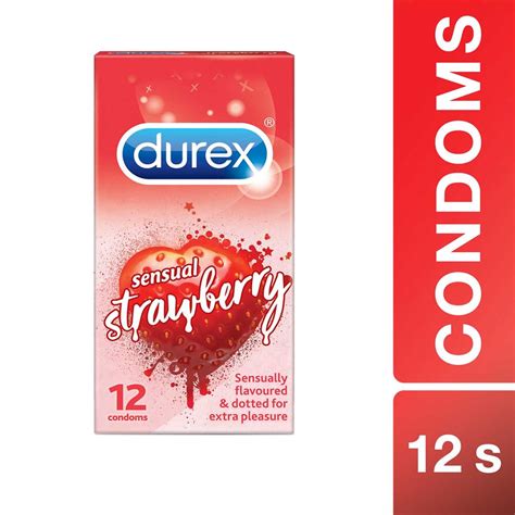 Buy Durex Strawberry Flavored Condoms 12 S Online In The Uae Binsina