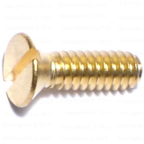 Brass Slotted Flat Head Machine Screw 10 Diameter Coarse Thread