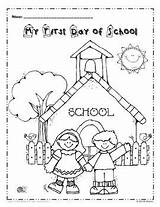 Coloring School First Back Beginning Preschool sketch template