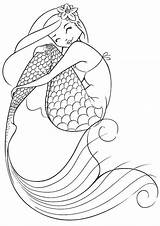 Mermaid Coloring Pages Fairy sketch template