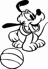Pluto Coloring Pages Baby Mickey Mouse Disney Cartoon sketch template
