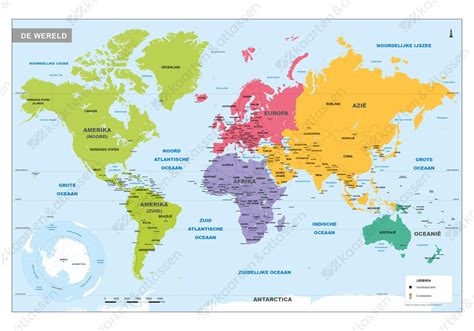 continenten wereldkaart  kaarten en atlassennl