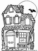 House Coloring Halloween Haunted Kids Pages Printable Print Color sketch template