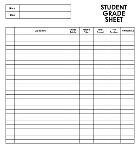 printable grade sheets  teachers     printablee