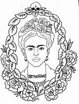 Frida Kahlo Khalo Viva Colorear Desenho Colouring Libro Lezioni Kalo Picasso Pablo Educazione Coperte Artistica Pagine Retrato Tattoo Bezoeken Escolha sketch template
