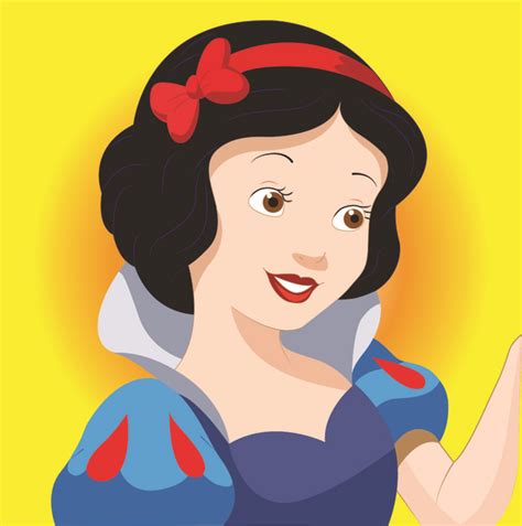 snow white cartoon character vectors graphic art designs  editable