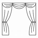 Curtains Curtain Stage Clipart Outline Drawing Theater Icon Template Coloring Vector Pages Illustration Clipartmag Web Sketch Cliparts sketch template