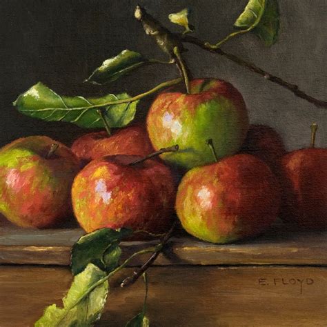 heirloom apples elizabeth floyd  life painting  life art fruit painting