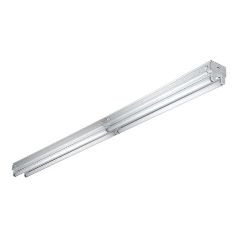 ft fluorescent strip light  bulb white tandem  watt commercial fixture  ebay