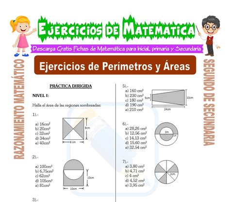 lista  foto formulas  calcular areas  perimetros de figuras