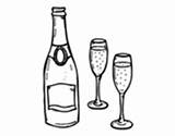 Champagne Coloring Bottle Wine Glasses Glass Drinks Coloringcrew Pages sketch template