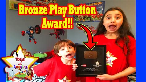 Bronze Play Button Award Toys With Angelina And Joe Joe