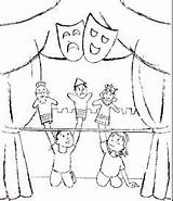 Teatr Dzieci Kolorowanki Przedszkole Rzemiosło Porquinho Porquinha Máscara Marionetki sketch template