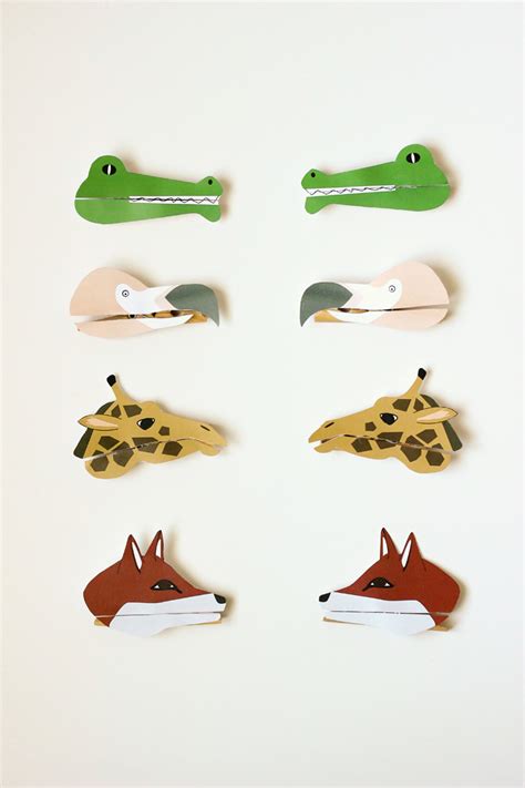 clothespin animal puppets  printable