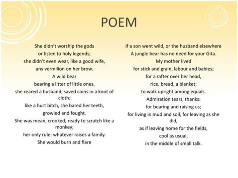 ppt mother poem 3 std x chapter 11 english powerpoint