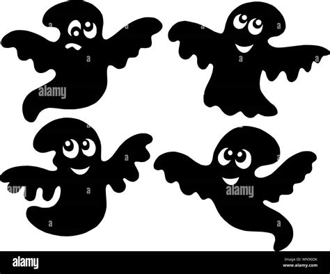 cute ghost silhouettes stock vector image art alamy