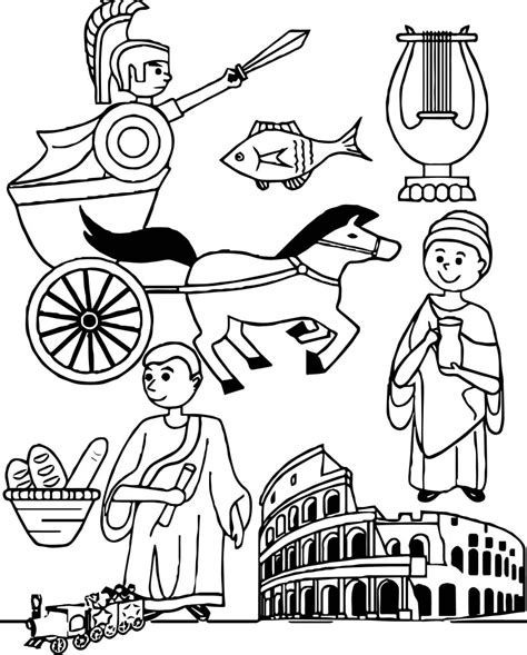 ancient rome collection coloring page wecoloringpagecom