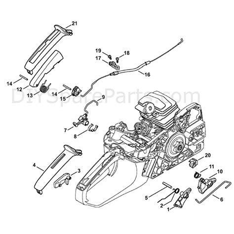 stihl ms  chainsaw ms cbe parts diagram throttle control