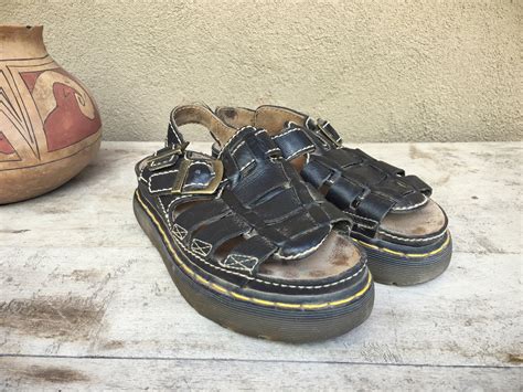 vintage dr martens fisherman sandals uk size   women size  brown leather   england
