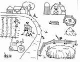 Farm Coloring Pages Field Windmill Activities Hay Animals Crafts Diy sketch template