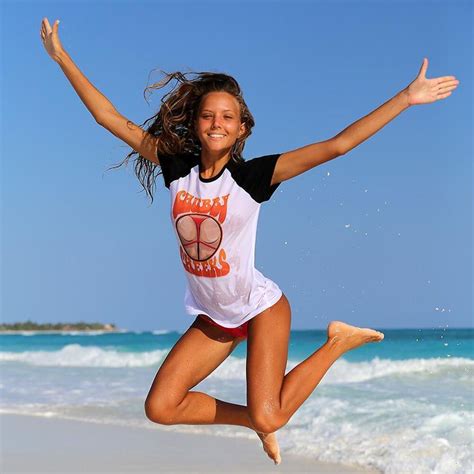 katya clover jumping for joy beach poses russian models pinterest