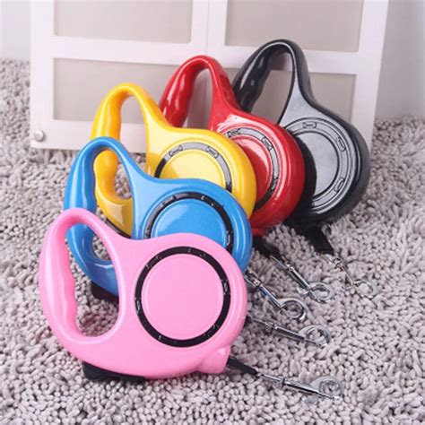 color pet retractive leash  dogs cm puppy  handed lock walking leads training