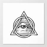 Illuminati Drawing Paintingvalley Triangle Canvas Print sketch template