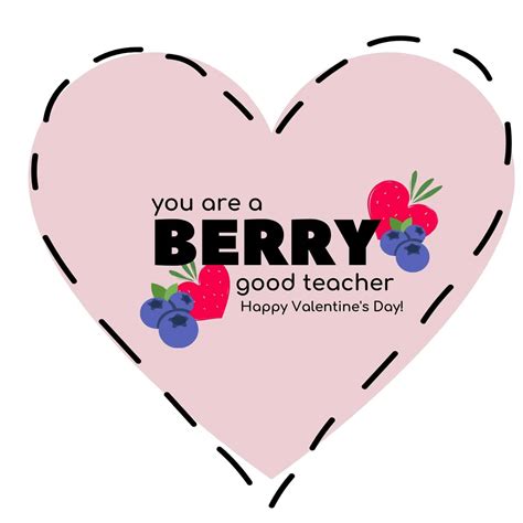 valentine card  teacher berry cute easy  minute gift listotic