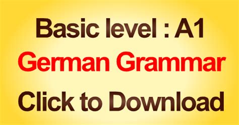 german grammar  basic level deutsche grammatik stufe