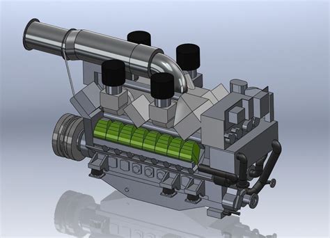 mtu  marine diesel engine   model cgtrader