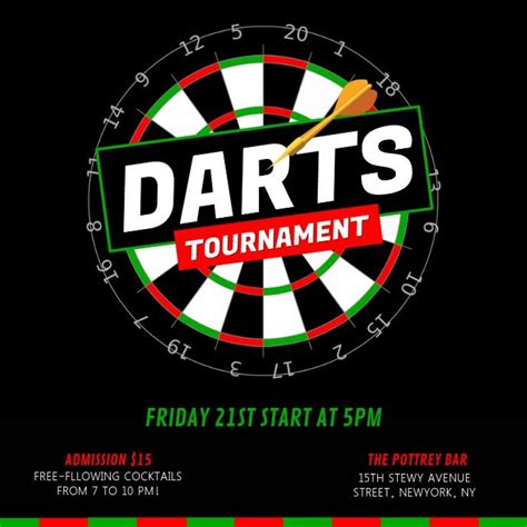 black dart tournament square video contest poster contest templates