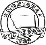 Montana Coloring Pages State 1889 Printable sketch template
