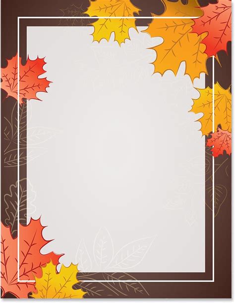 fall leaves border papers borders  paper leaf border autumn leaves