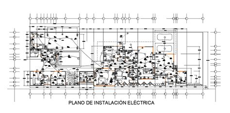 autocad house electrical wiring installation plan design cadbull