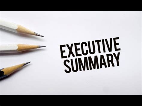 writing  effective executive summary youtube
