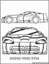 Dodge Viper Coloring Gtsr Pages Fun sketch template