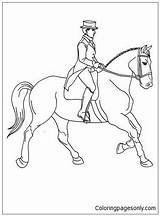 Pages Training Woman Horse Coloring sketch template