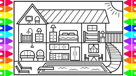 house coloring pages  toddlers technologykafun