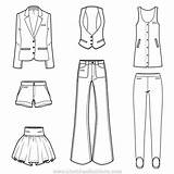 Flat Sketches Fashion Clothes Women Vector Clothing Drawing Flats Set Drawings Template Technical Dress Illustrator Portfolio Illustration Collection Sketching Illustrations sketch template