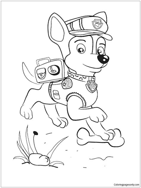 chase  paw patrol  coloring page  printable coloring pages