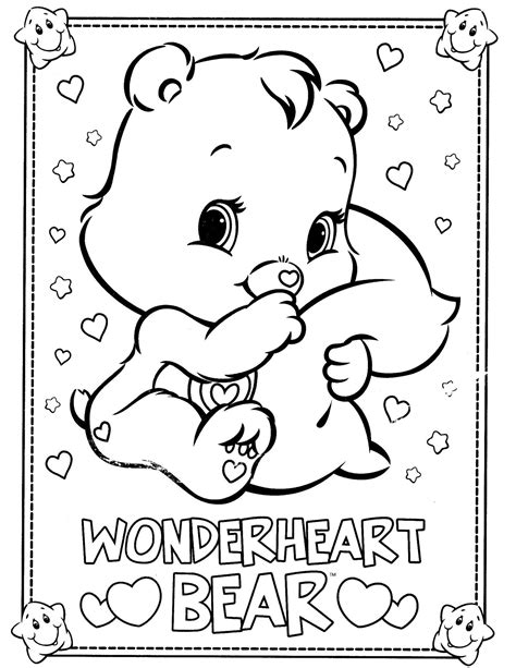 wonderheart bear  care bears coloring pages bear coloring pages