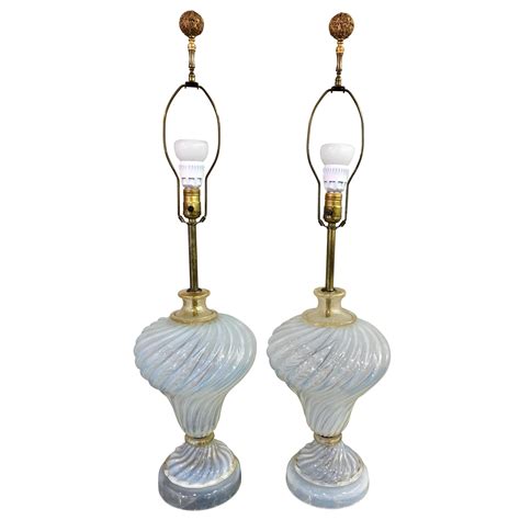 Pair Of Murano Glass Table Lamps Italy Circa 1965 At 1stdibs