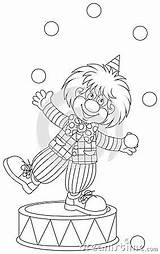 Clown Outline Balls Juggler Juggling Coloring Illustration Vector Funny Book Small sketch template