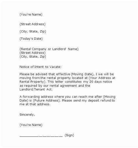 tenant move  letter inspirational sample vacate letter  tenant