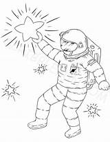 Astronaut Astronauta Astronaute Astronomy Holding Coloriages sketch template