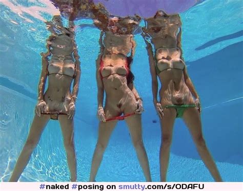 naked posing underwater exhibitionist tease