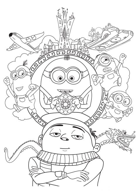 minions  rise  gru coloring pages