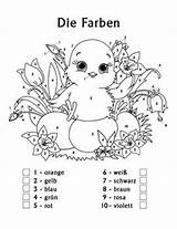 Spanish Coloring Color Number German Easter Worksheet Colors Pages Chick Printable Numbers Grade Names Colored Follow Eggs Adorable Colorful Flowers sketch template